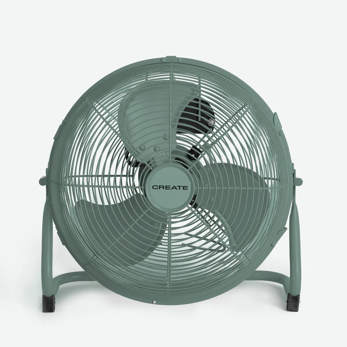 CREATE / AIR FLOOR RETRO/Industrieller Bodenventilator/Grün-Sage Ventilator, 16 Zoll, starker Luftstrom, 3 Geschwindigkeiten, leise, leicht, rutschfeste Standfüße