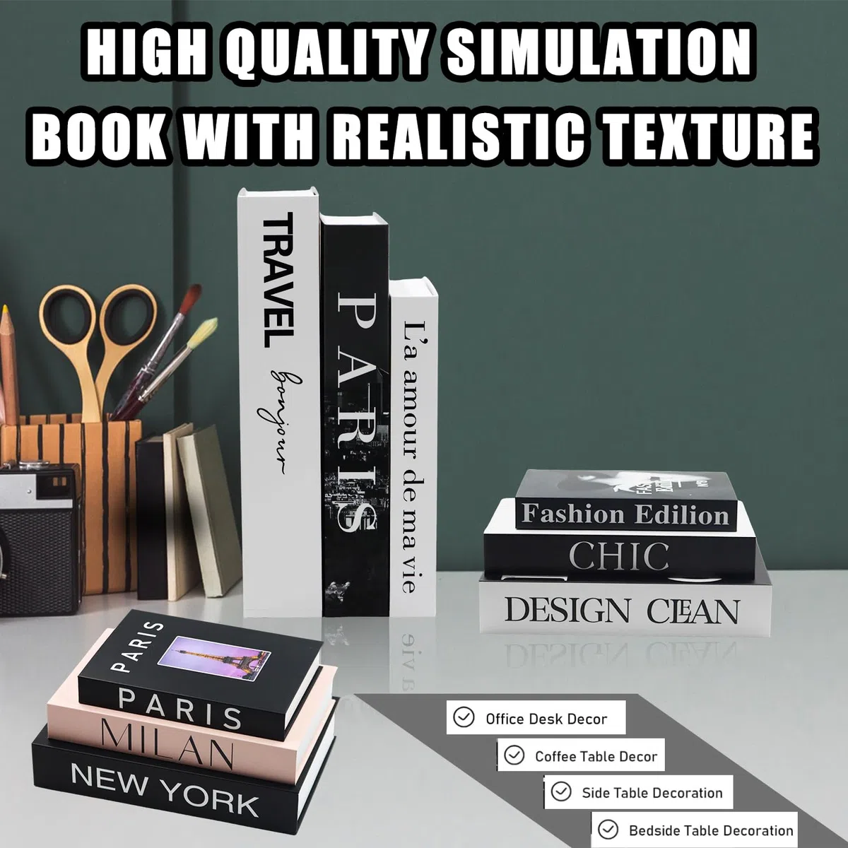 Deko Bücher für Heimdekor 3er Set Deko Buch Aufbewahrungs Box Nesting Buchbox Stapeln Buchattrappe Box Fake Books Dekorative für Home Couchtisch Dekobücher für Büro (3-Teilig Bücher Box F)