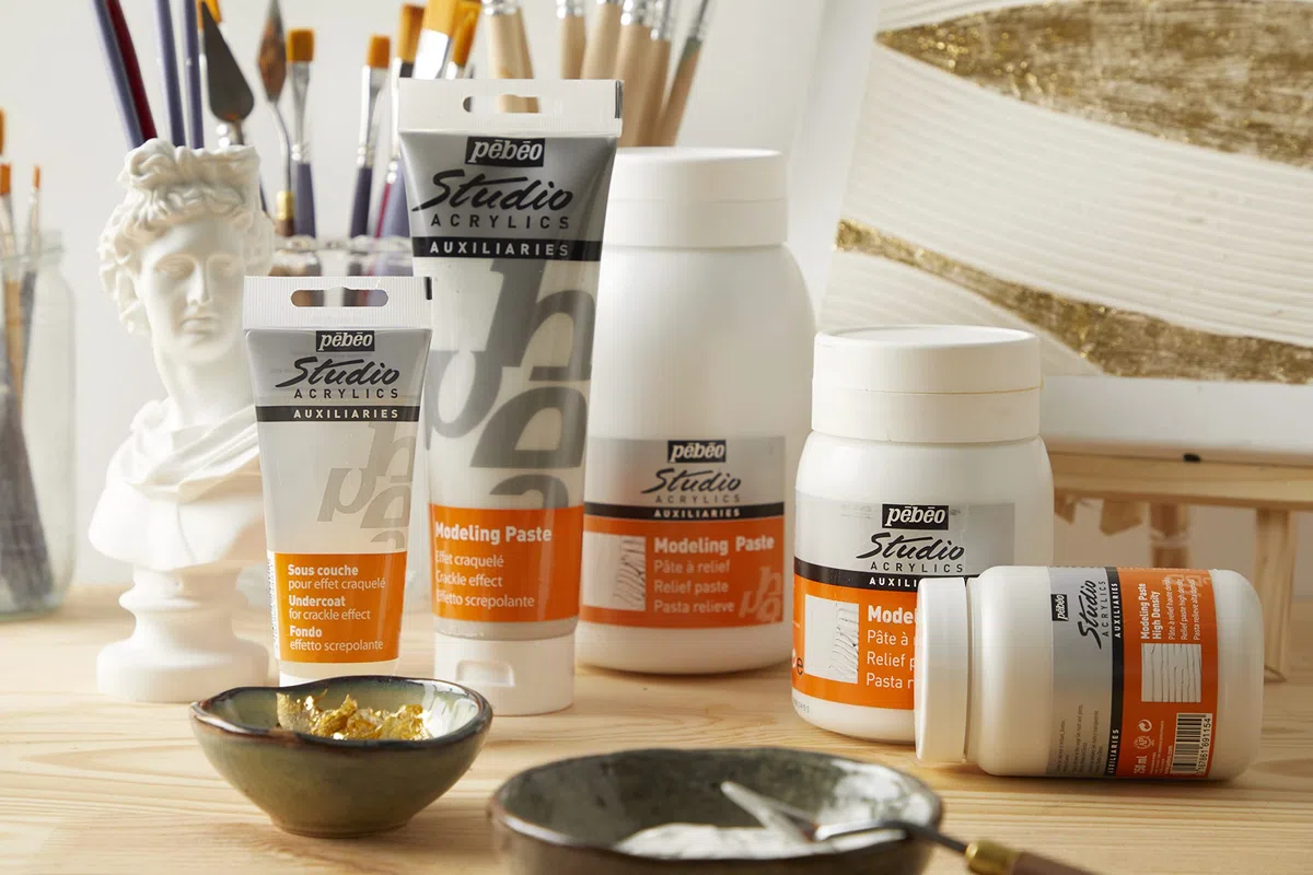 Pébéo - Studio Acrylics - Relief Paste - Gebrauchsfertige Paste - Ideal für die Erstellung von Reliefs und Impastos - Reißt nicht nach dem Trocknen - 500 ml