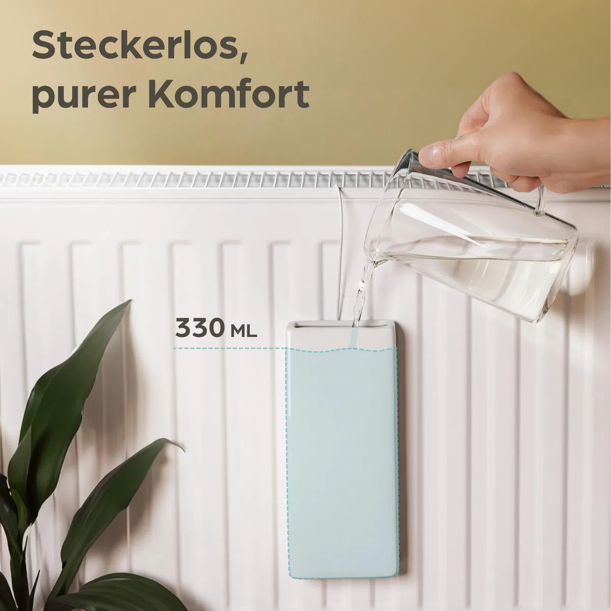 Luftbefeuchter Heizkörper aus Keramik - 4er Set mit Flexiblem Aufhängehaken - Optimale Luftfeuchtigkeit - Energiesparend - Effektive Feuchtigkeitsverteilung