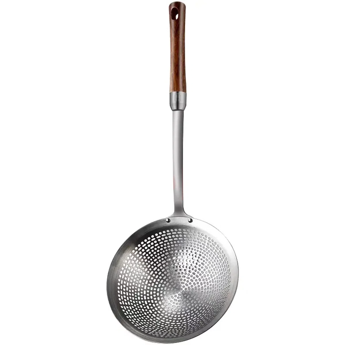 Schlitzlöffel Abseihlöffel Schaumkelle Schöpflöffel, 42,5 cm 304 Edelstahl Schaumlöffel Löffel Sieb Kochnetz Schöpfkelle Siebkelle mit Lang Rosenholz Griff für Küche, Kochen, Abtropfen, Braten