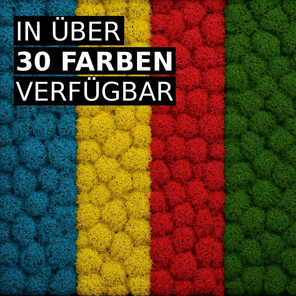 NaDeco Island-Moos 500g, echtes Moos in 30 Farben zur Wahl, fluffig & prall, Basteln Wand Deko Moss, für Moosbild Mooswand Moosplatten Kugelmoos Dekoration Ostern Weihnachten, Farbe:Grasgrün