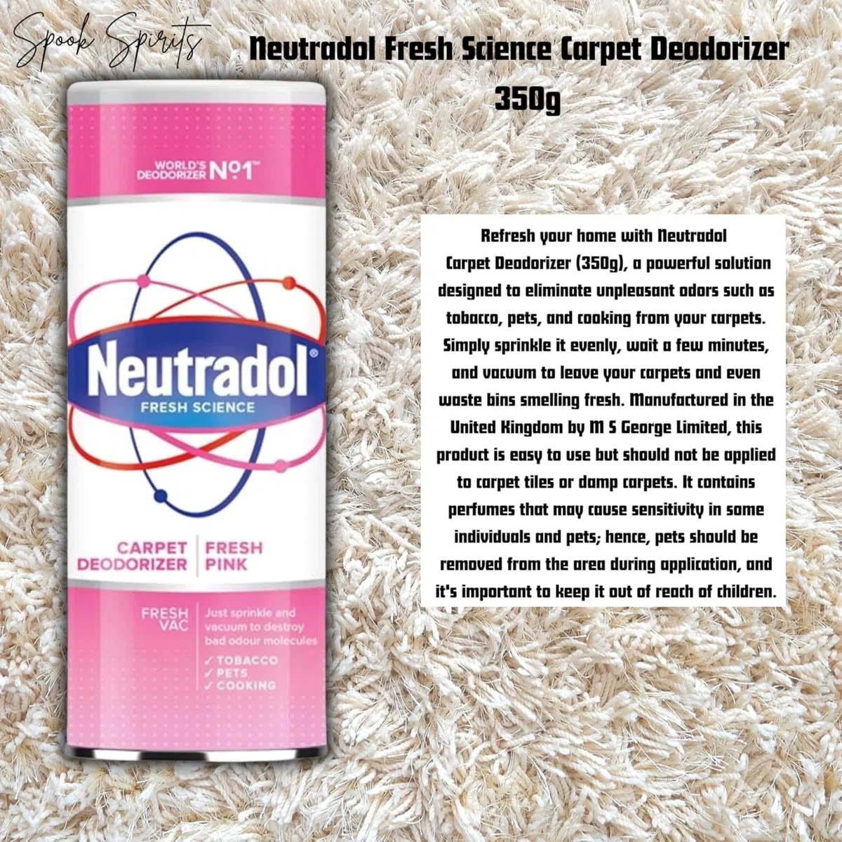 Neutradol Frische Rosa & Vac n Fresh Lily – Teppich-Deodorierer & Teppich-Lufterfrischer – Teppichreiniger & Geruchsbeseitiger – Effektive Erfrischung mit Shake and Vac Teppich-Lufterfrischer, 2 Stück
