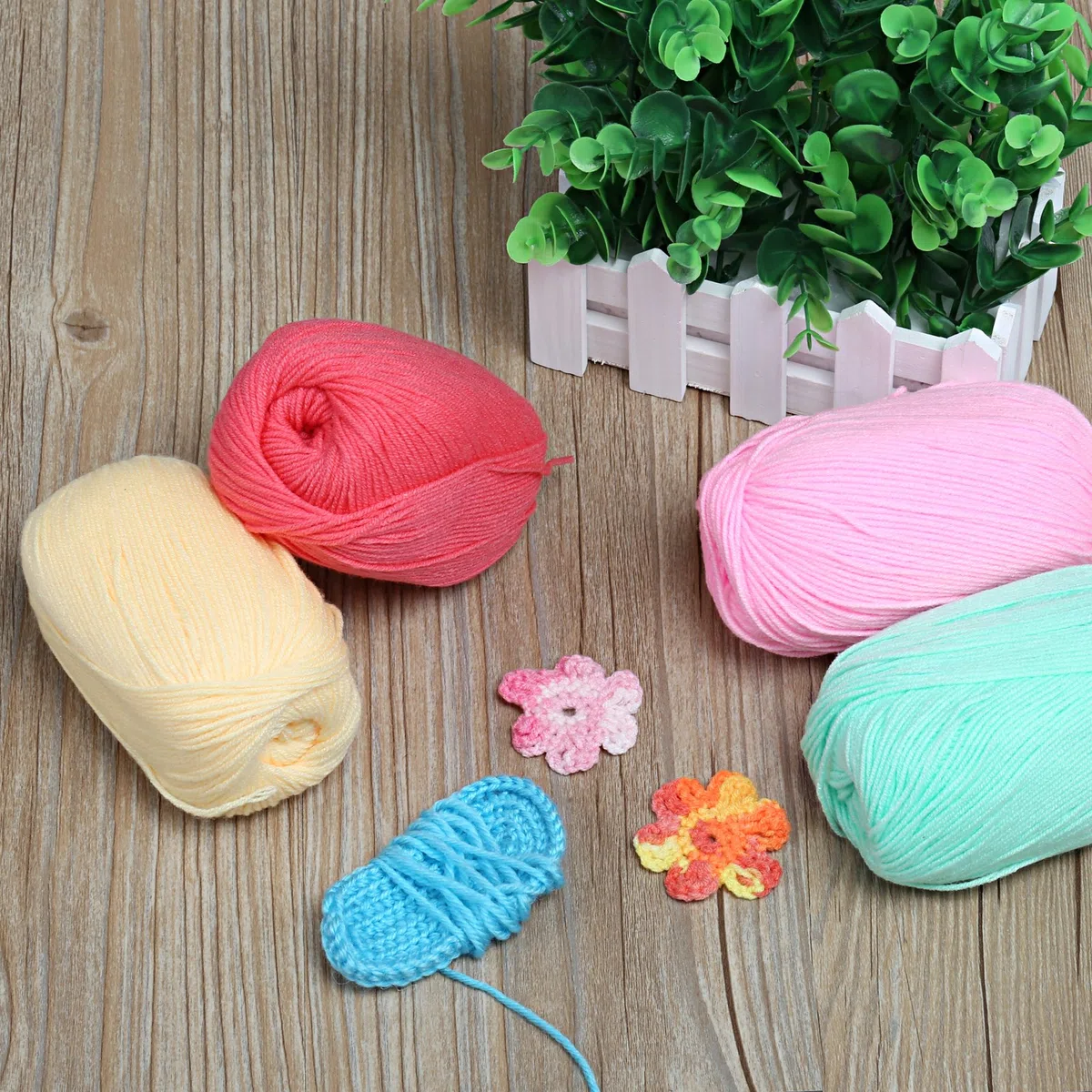 LIHAO 750g Wolle zum Häkeln 15x50g Handstrickgarn Häkelgarn Acryl für Stricken und Kunsthandwerk - 15 Farben