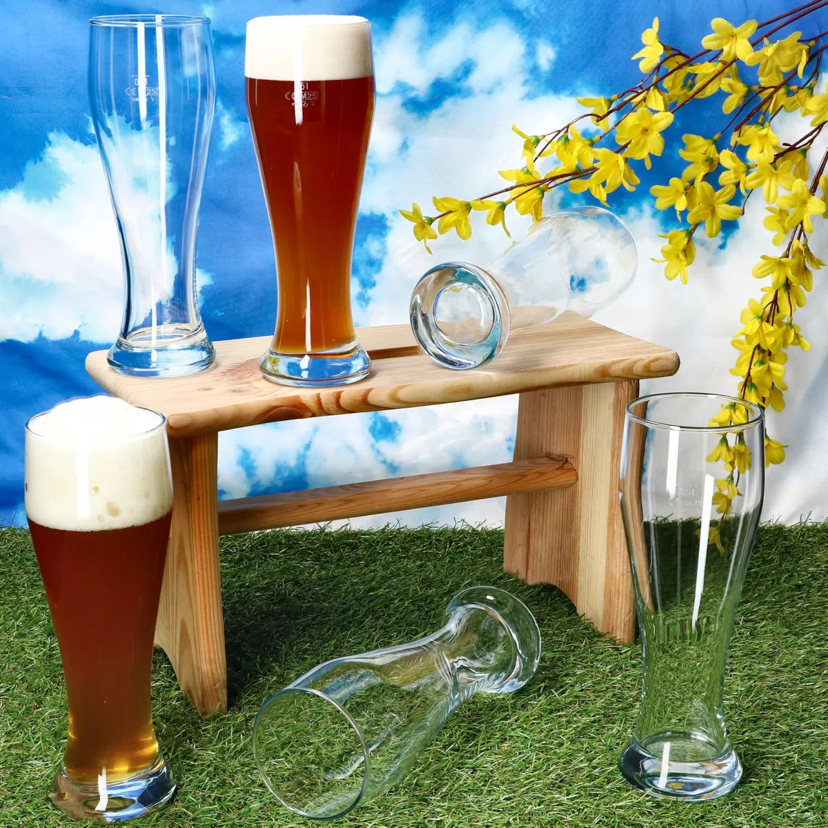 MamboCat 6er Set Sepp Weizenbiergläser klar 0,5L geeicht I 6 Personen I klassisches Weißbier-Glas mit schlanker Form I Hefeweizen I für Daheim, Gastro, Hotel, Restaurant & Zuhause