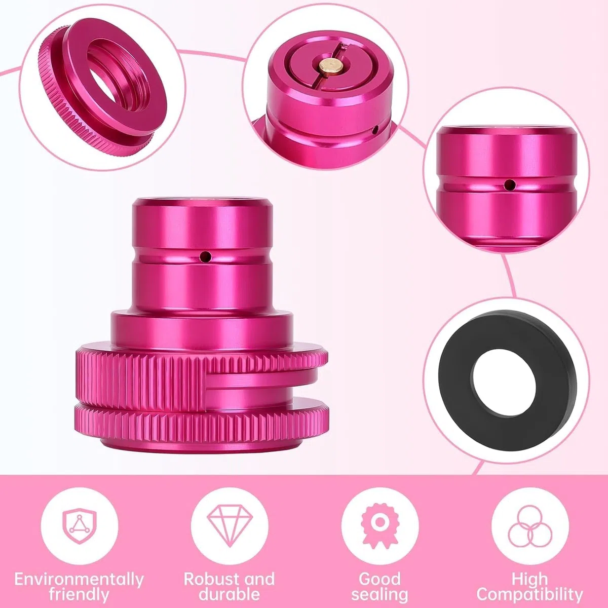 CO2 Quick Adapter, Aufgerüstet Soda Zylinder Quick Connect für CO2 Soda Kompatibel mit Duo/Terra/Art/E-Duo/Crystal 3.0/Gaia Sprudelwasserbereiter, Schnelladapter fur Soda Trapezgewinde TR21-4(F-QC3.0)