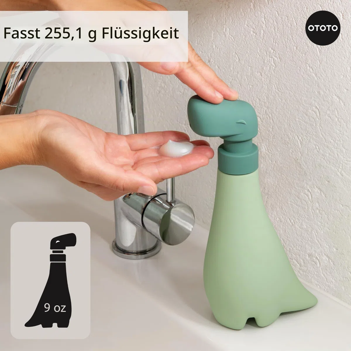 OTOTO Neuer Soapasaurous Dino Handseifenspender - Niedliches Badezimmerzubehör, Flüssigspülmittelspender, Dinosaurier, Niedliches Küchenzubehör, Geschenke für Kinder