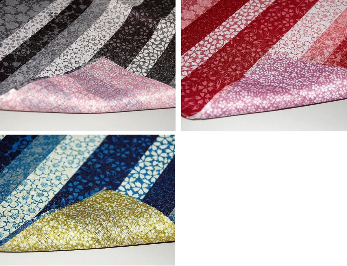 FUROSHIKI- Japanese Traditional Wrapping Cloth (Kyoto-stripe: Red/Purple) by Yu-soku
