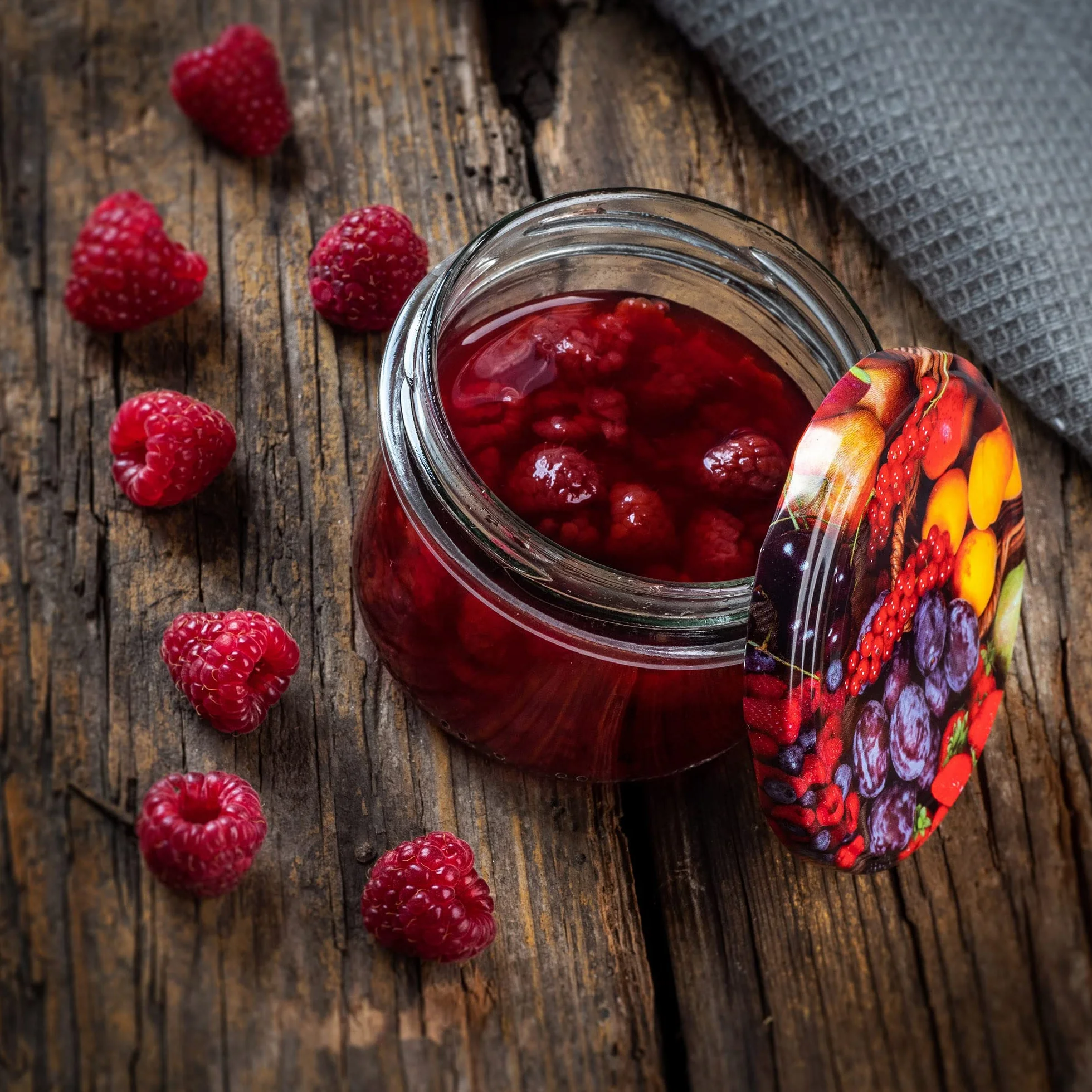 KADAX 10er Set Einmachgläser 235ml Ø82mm Blumenmuster – für Marmelade, Honig, Konfitüre, Aufstriche | mit Schraubdeckel, luftdicht & spülmaschinenfest | Geschenkgläser zum Einkochen