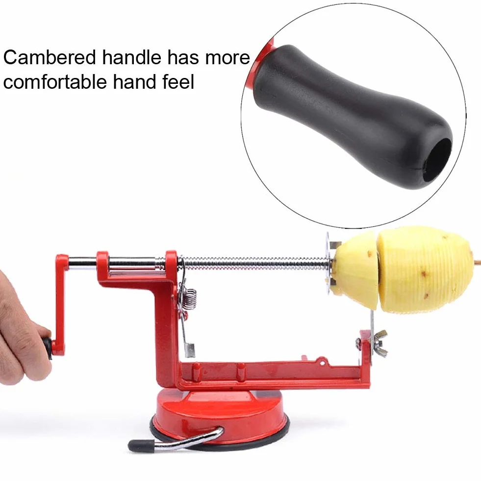 Wakects Potato Twister,Manuelle Spirale Kartoffel,Potato Twister Edelstahl Manuelle Spiralschneider Kartoffelschneider Cutter Saugbasis Küchenwerkzeug