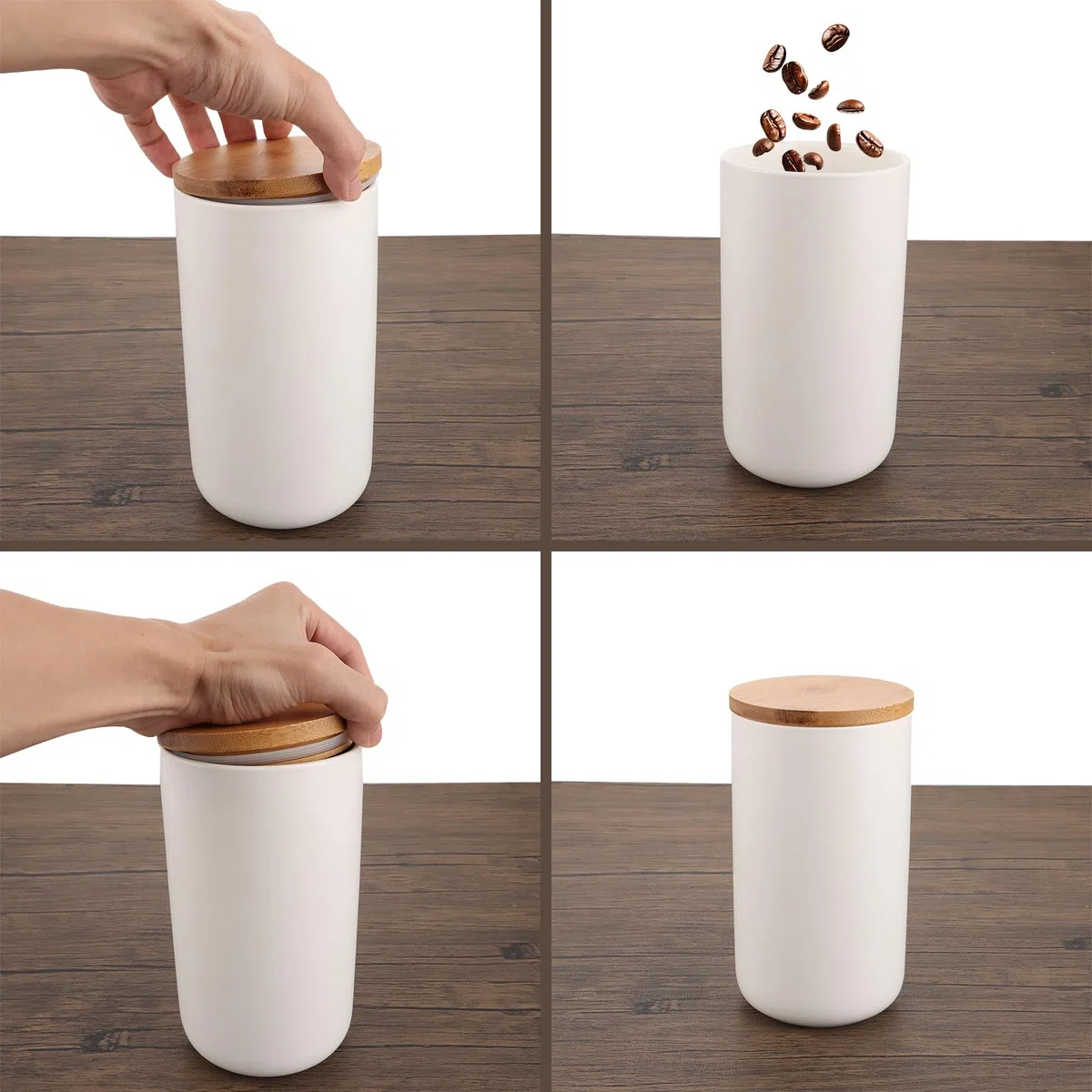 kaffeedose keramik, 1000ml keramikdose mit Deckel, Tee, Zucker und Kaffeedosen, Vorratsdosen mit Deckel Luftdicht für kaffeepads aufbewahrung Deko Küche (Weiß)