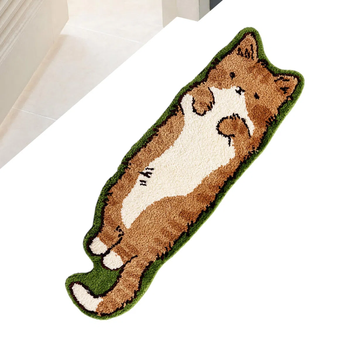 Generisch Katzen-Badteppich, 40x120cm Teppich In Katzenform, Saugfähige Teppiche Mit Lustiger Cartoon-Katze, Katzen-Fußmatte, Nachttischteppich Für Schlafzimmer