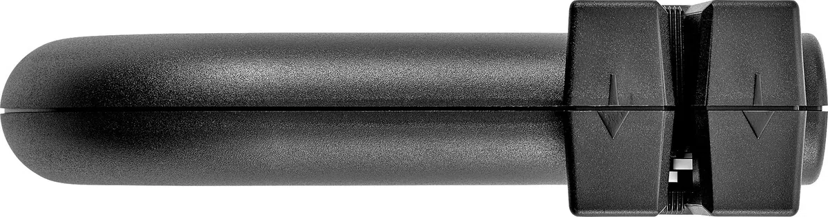 ZWILLING TWINSHARP Messerschärfer, Edelstahl- und Keramikscheiben, Ergonomischer Griff, Für glatte Messer, Schwarz