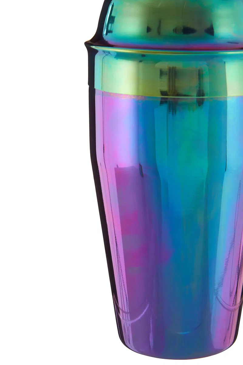 Premier Housewares Cocktail Shaker, Rainbow, 0,55 Liter, Edelstahl, Multi/Bunt, 8 x 8 x 21 cm
