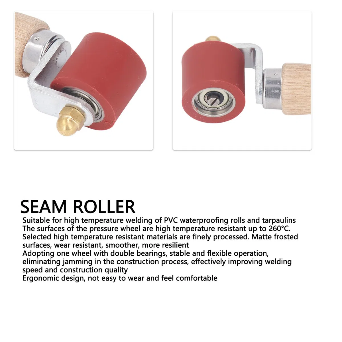 Nahtroller 28 Mm Breite, Hitzebeständiger Quilt-Tapeten-Nahtroller, Glättendes Nahtroller-Werkzeug Zum Schweißen von PVC-Rollen und Planenmembranen