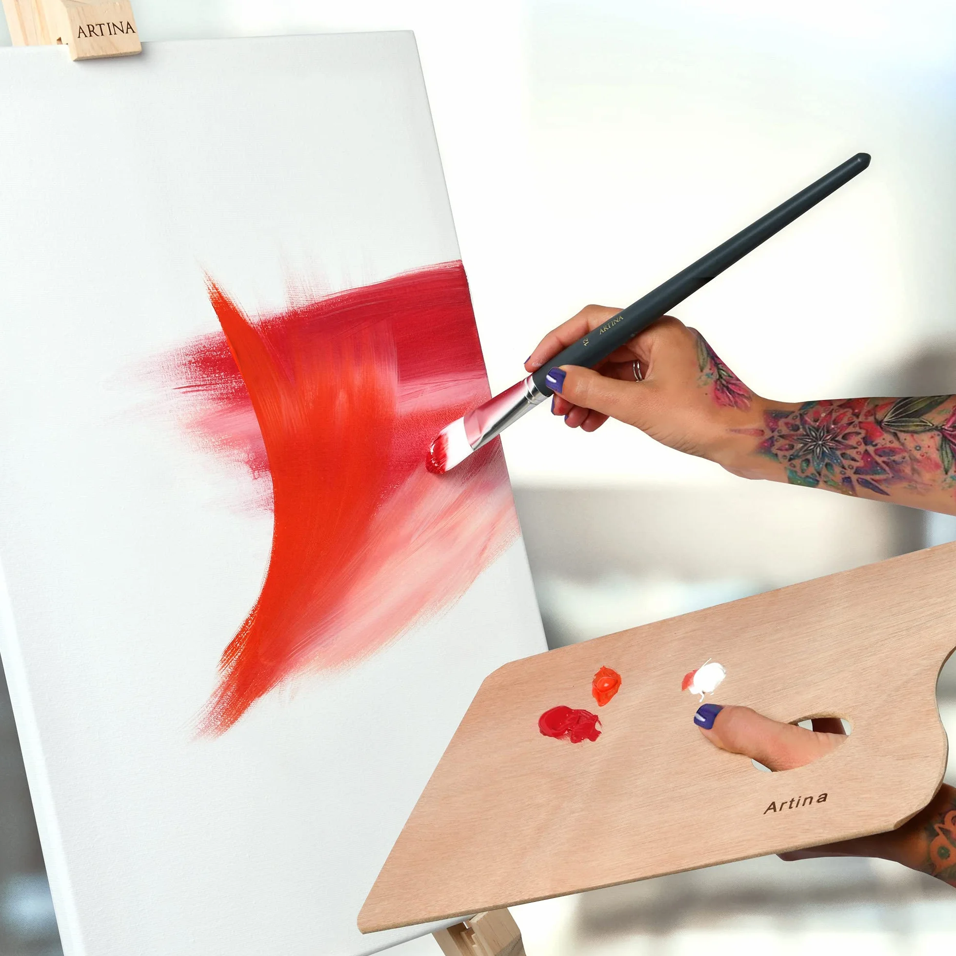 Keilrahmen Leinwand zum Bemalen 60x80 cm – Artina FSC® 2er Set Bespannte Leinwand Keilrahmen Leinwände für Acrylfarben Canvas zum malen Acryl 100% Baumwolle