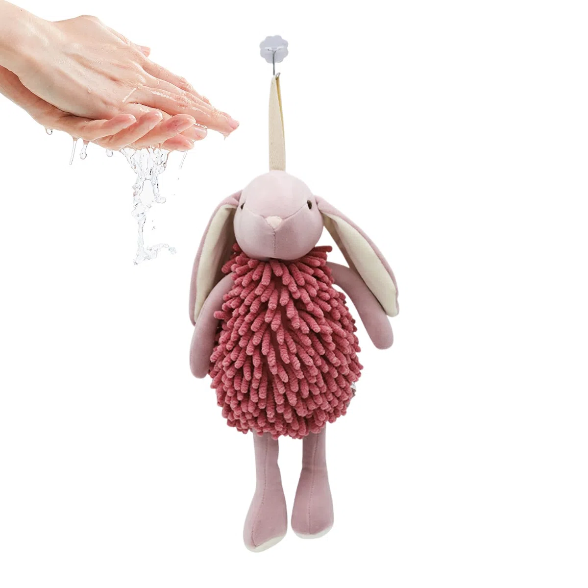 Générique Handtuch, für Badezimmer, niedliche Hasenform, sehr saugfähig – Kuscheltier mit Kugel, Plüsch, für Frauen, Männer, Erwachsene, Jugendliche, Toilette, Küche, Fitnessstudio, Wohnheim