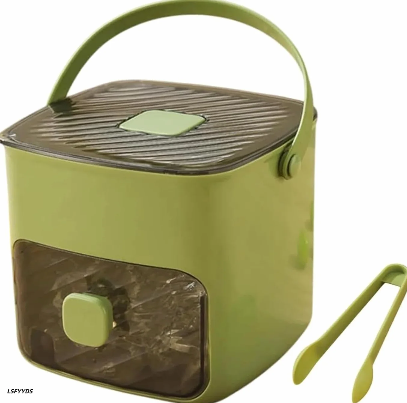 Eiswürfelmaschine Mit Presstyp, Eiswürfelbox Mit Schublade und Aufbewahrungsbehälter, 48 Gitter Wiederverwendbares Eisgitter Für Kaffee-Cocktails und Saft, Ideal Für Home Kitchen Green