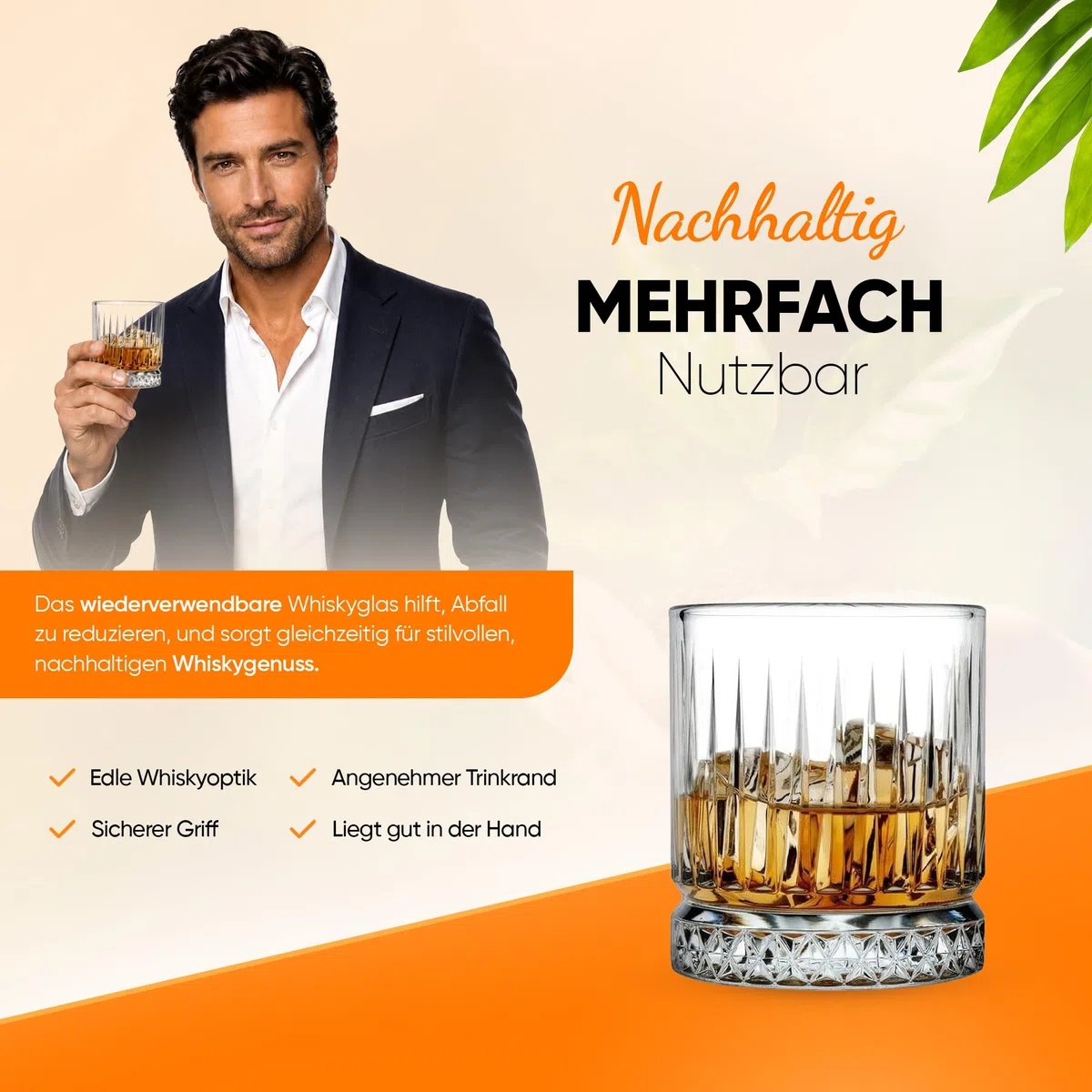 NORDIC SCHILLER Premium Whiskygläser, 210 ml 4er Set, 100% Bleifrei, Tumbler Glas aus Glas, für Scotch Bourbon Irish Whiskey