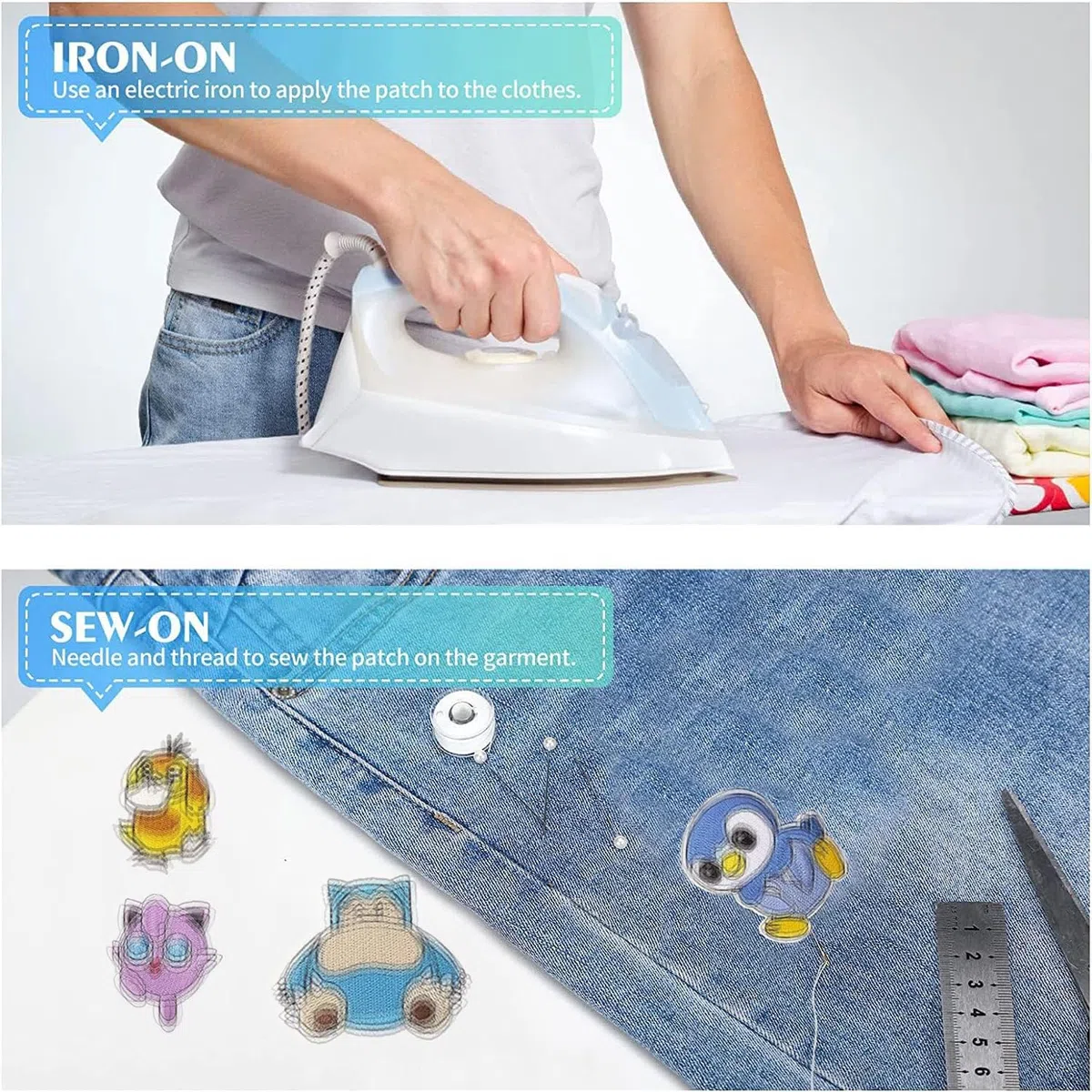 16 Pieces Patches Zum Aufbügeln,Bestickte Aufnäher,Jean Patch Sticker,Aufnähen Bügelbilder Set,Sewing Applique,Flicken zum Aufbügeln,Applikation zum Aufbuegeln,Textilien Bügelflicken für DIY Kleidung