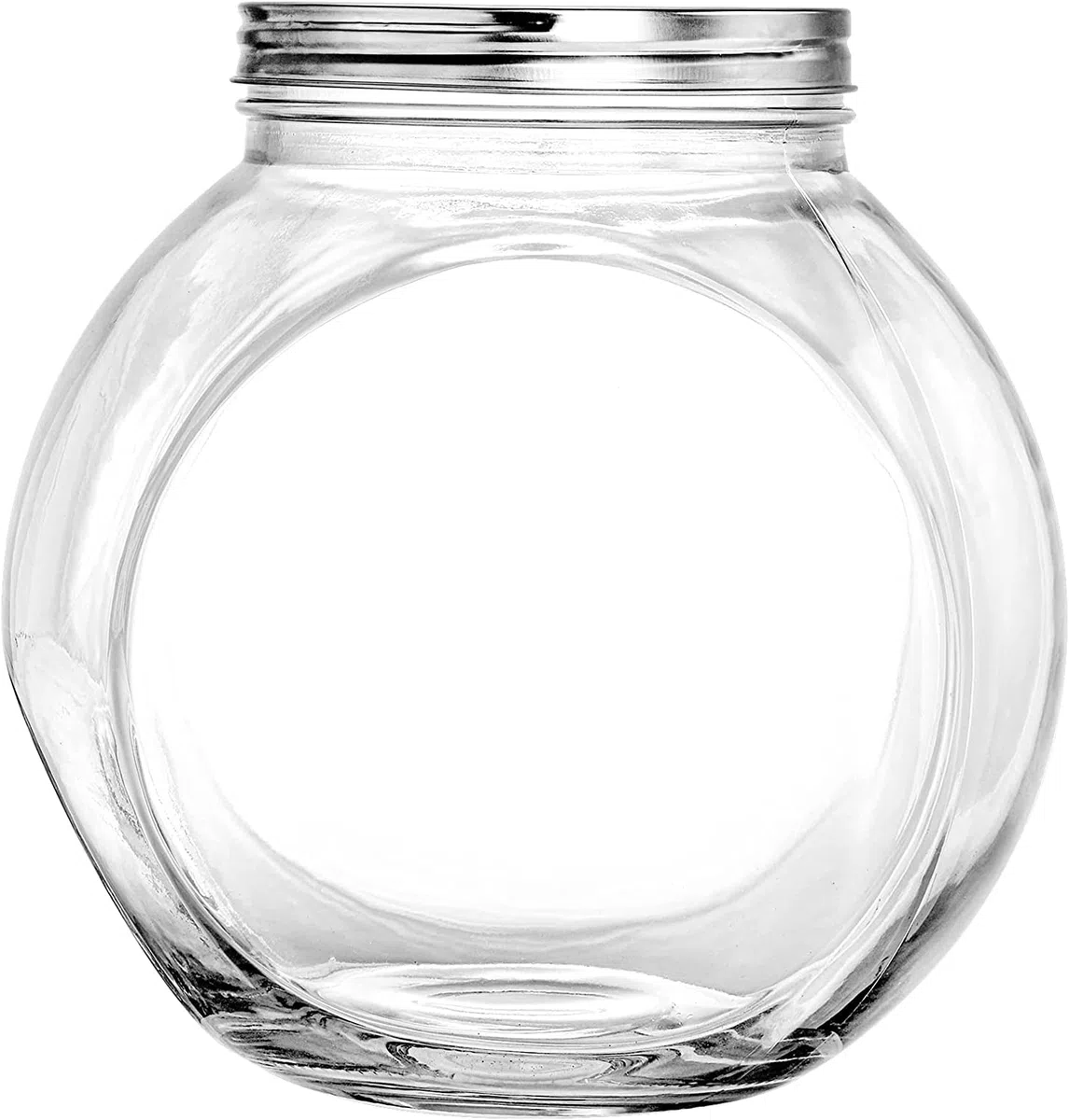 WUWEOT 4 Liter Bonbonglas mit Schraubdeckel Groß Bonboniere Vorratsglas Vorratsdose Keksdose Keksglas Rund mit Deckel Dekoglas Platzsparende und Übersichtliche Lagerung Transparent