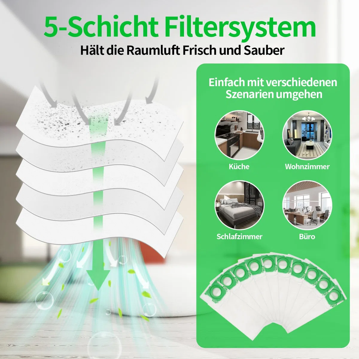 12 Stück Staubsaugerbeutel für SEBO Airbelt K1, K2, K3, 6629-ER, 6695-ER, Premium Filterbeutel Ersatz für SEBO