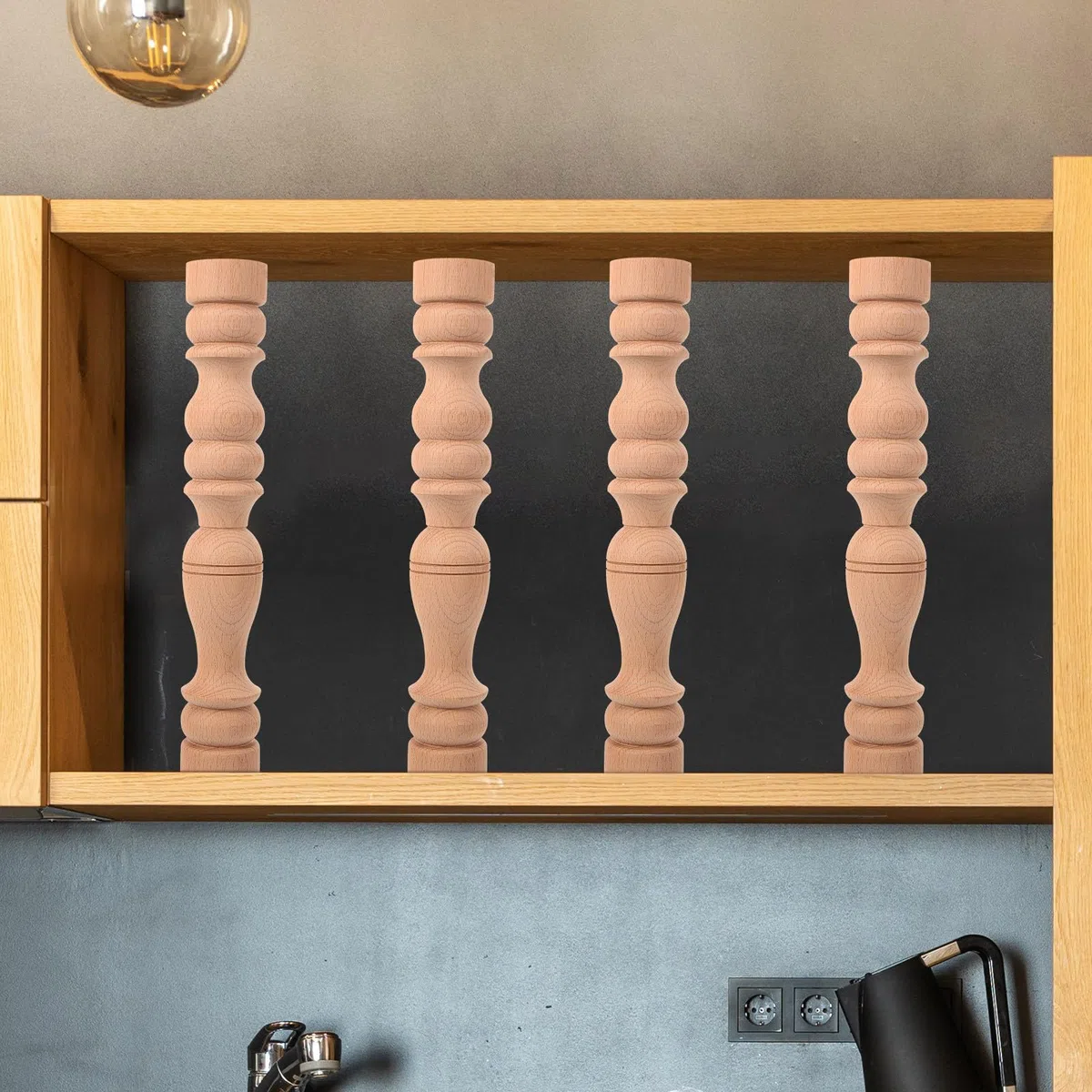 Beavorty Dekorative Holzsäule Deko mit Fein Gearbeiteter Holzschranksäule und Geschnitztem Pfosten Geeignet als Römische Säulenverstärkung für Schrank und Geländer