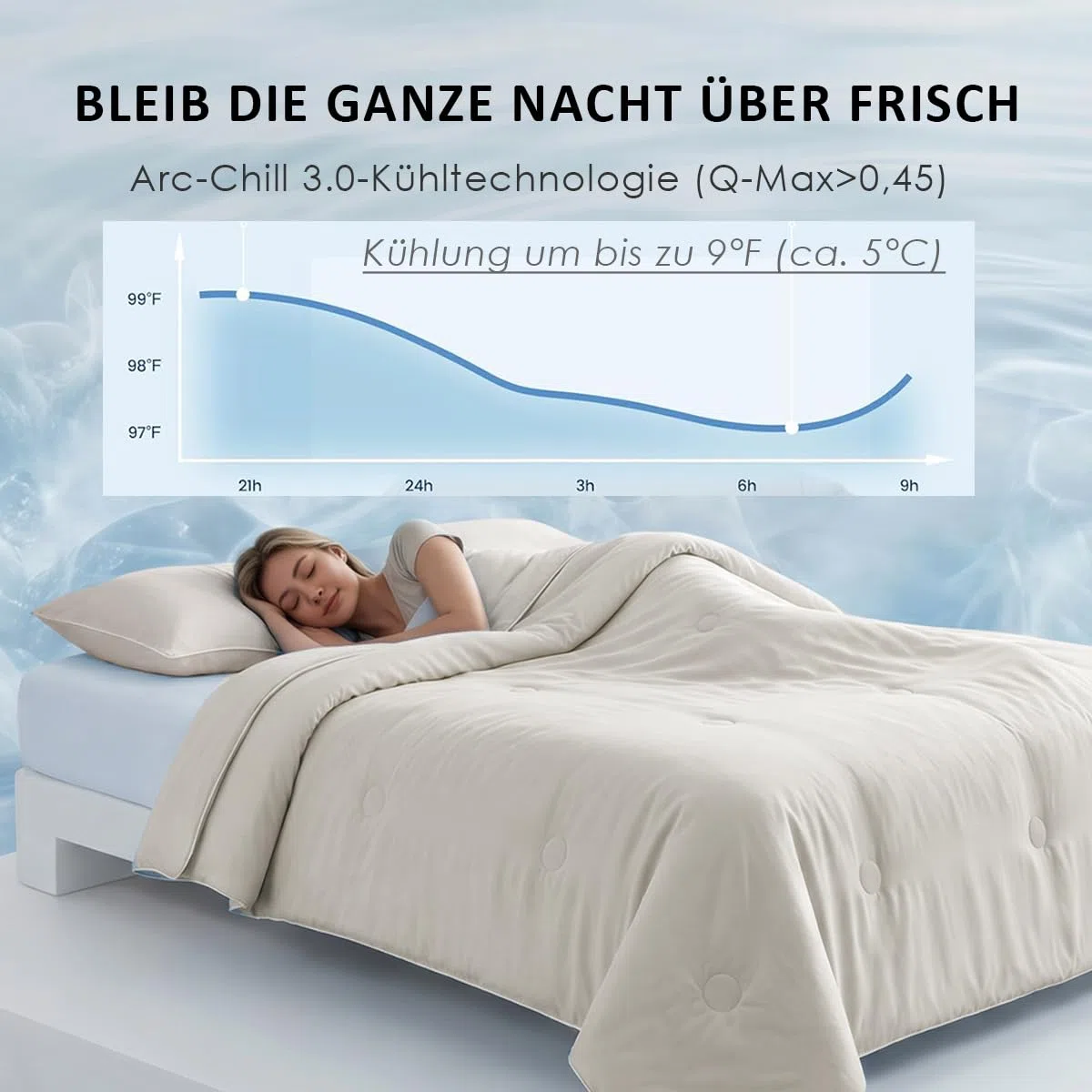 Soifox Kühlender Kissenbezug 2er Set - 40x60 Kopfkissenbezug mit Q-Max>0.45 Arc-Chill, Atmungsaktiv und Weiche Kissenbezüge mit Reißverschluss, Cooling Pillowcases Schont Haut und Haar, Beige