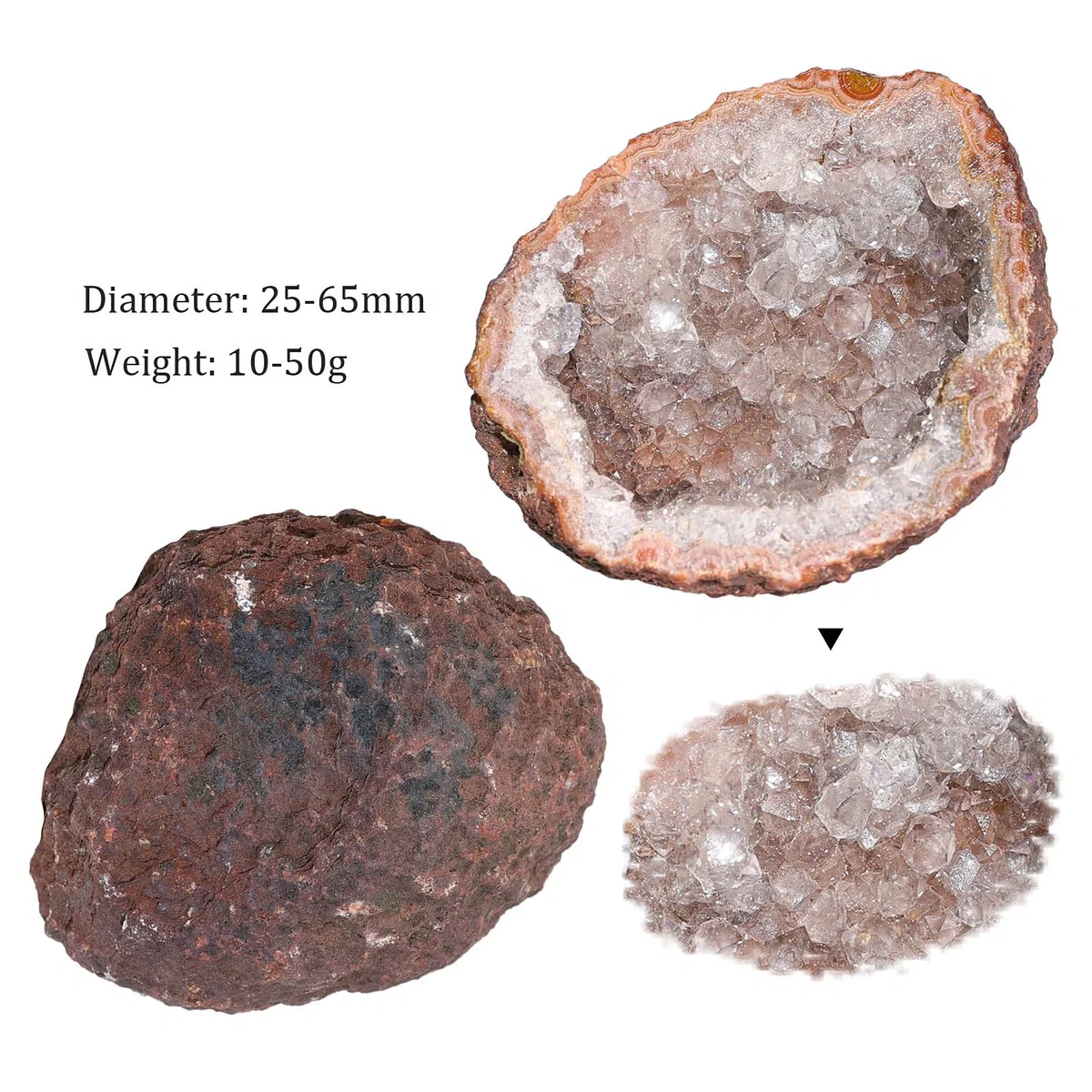 Nupuyai Achat Geode Stein Kristall Cluster Druse Rohstein Mineralstein Heilstein Feng Shui Naturstein Achat Dekoration für Haus Garten, klein