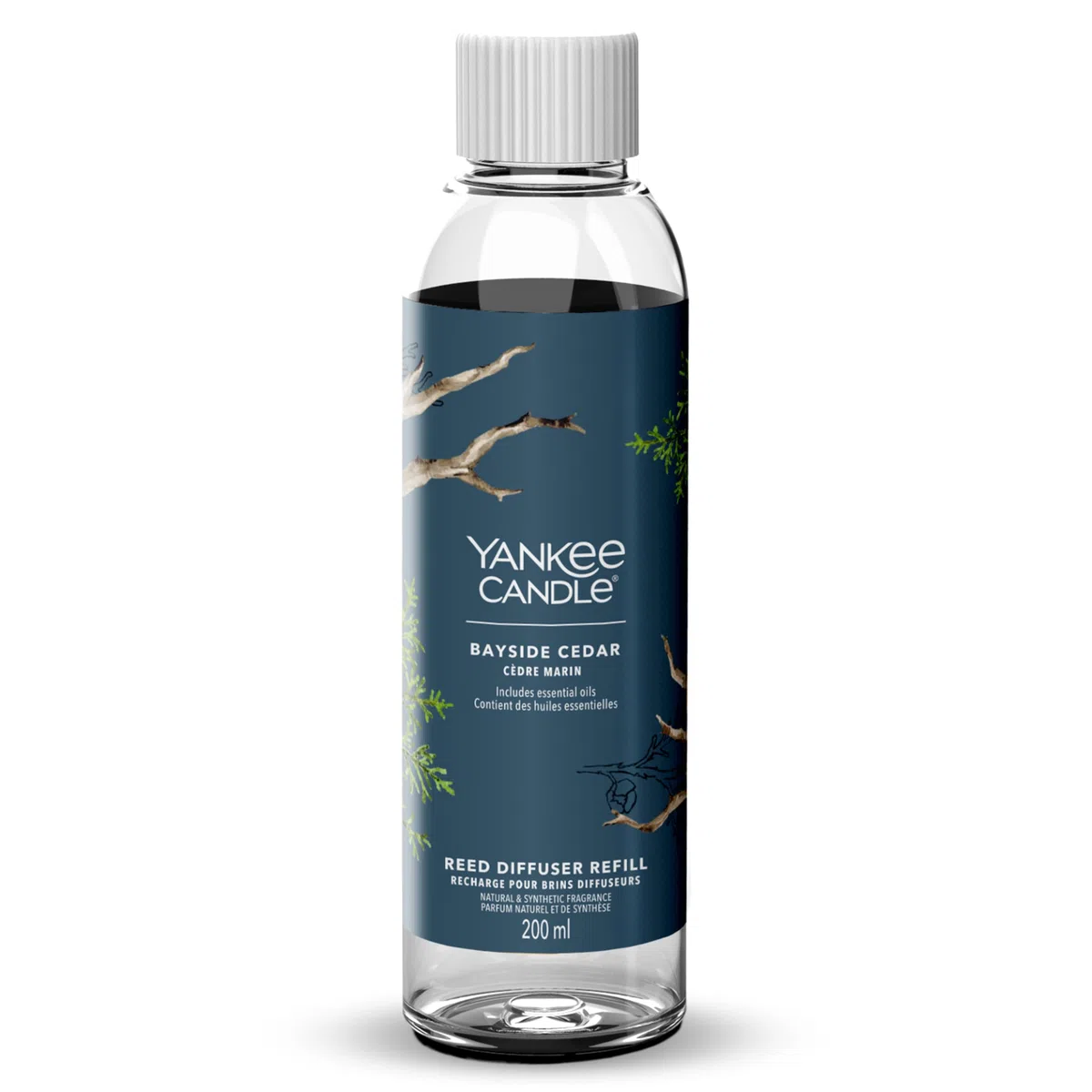 Yankee Candle Signature Nachfüllung für Diffusor mit Rattanstäbchen | Bayside Cedar | 200ml | bis zu 20 Wochen Duft | Perfekte Geschenke für Frauen