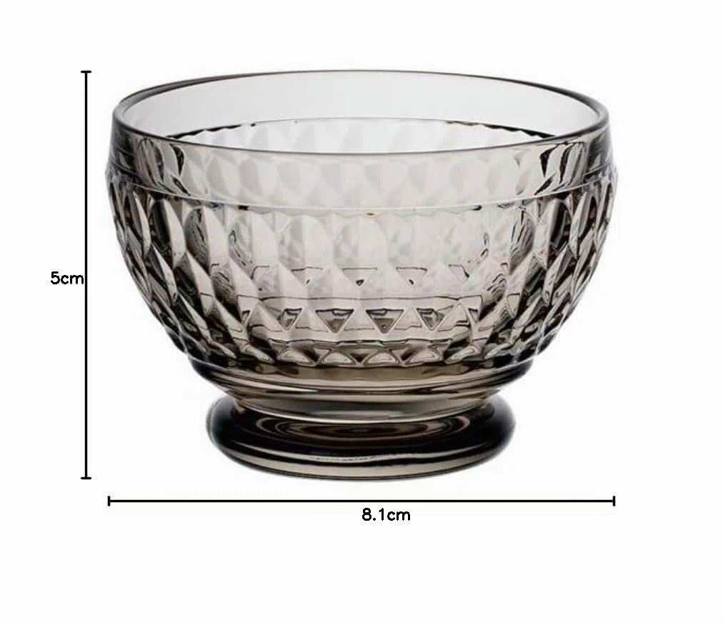 Villeroy und Boch Boston Coloured Dessertschale, 430 ml, Kristallglas, Klar/Grau