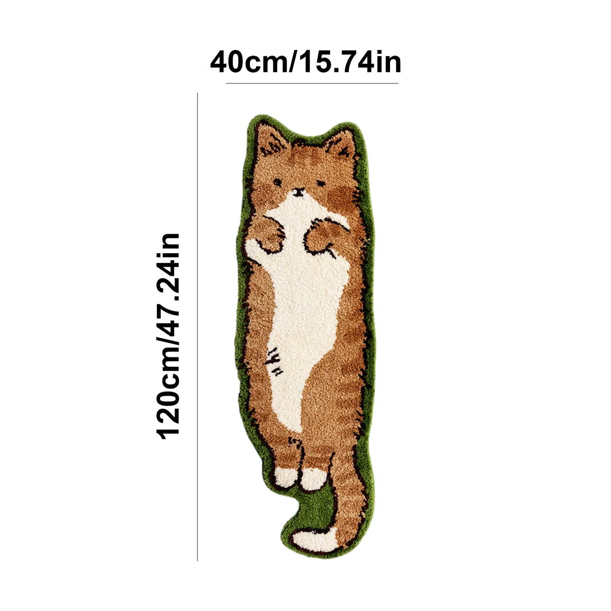 Generisch Katzen-Badteppich, 40x120cm Teppich In Katzenform, Saugfähige Teppiche Mit Lustiger Cartoon-Katze, Katzen-Fußmatte, Nachttischteppich Für Schlafzimmer