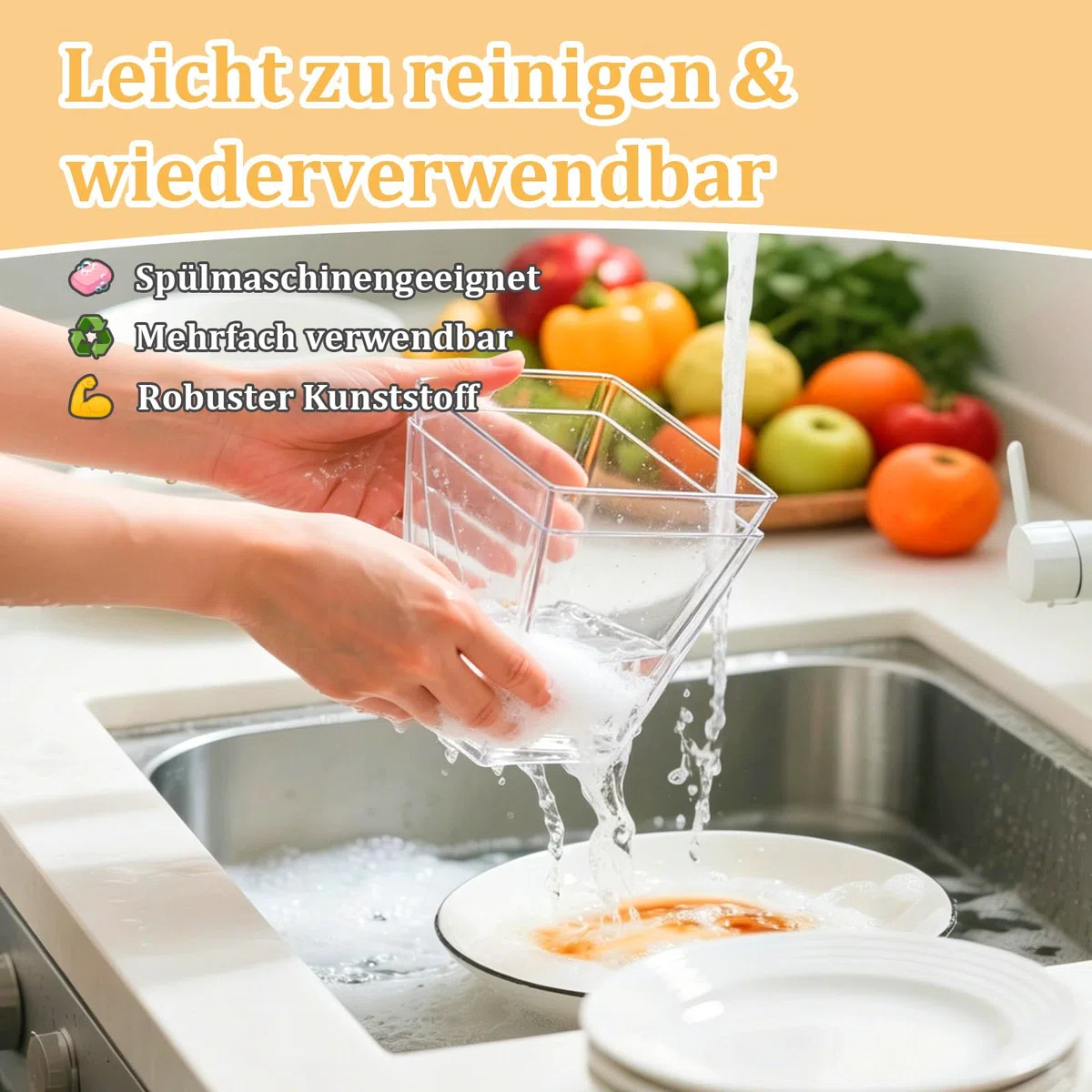 Mehrweg Dessertbecher 160 ml aus BPA-freiem PP Kunststoff – Wiederverwendbar, Spülmaschinengeeignet, Robuste Dessertgläser für Tiramisu, Mousse und Snacks (50 Stück)