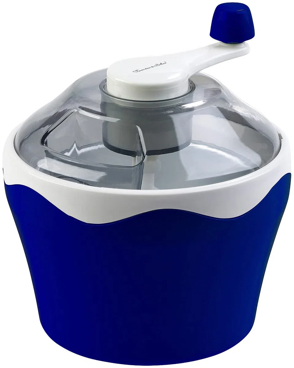 Rosenstein & Söhne Eismaschine ohne Strom: Manueller Speiseeis-Bereiter mit Handkurbel, 500-ml-Kühlbehälter (Eisbereiter, Eismaschine manuell, Kühl)