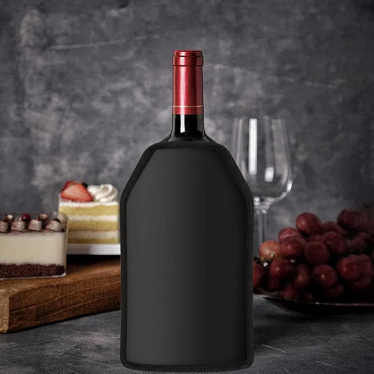 2 Stück Kühlmanschette Wein, Weinkühler Manschette, Flaschenkühler für Unterwegs, Wiederverwendbarer Flaschenkühler für Wein, Champagner, Flaschen, Sekt