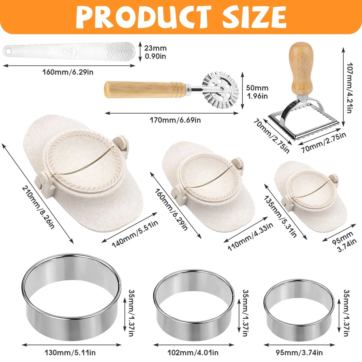 Dumpling Maker Set, 9-teilig Ravioli Former, Teigtaschenformer für Dumpling Ravioli Machen
