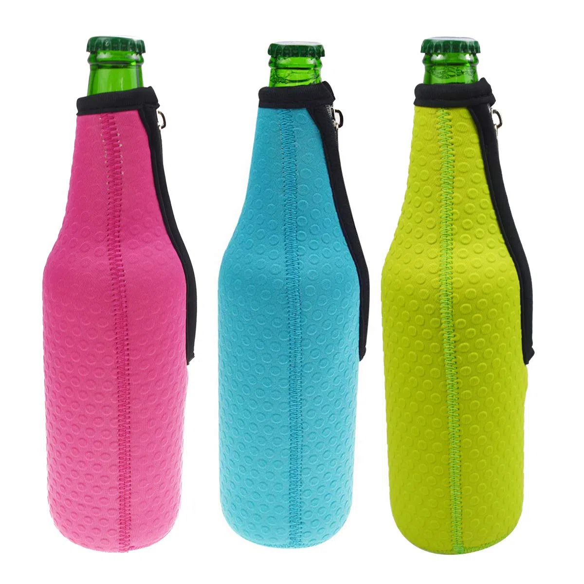 Orchidtent Bier Flaschenkühler, 6 Stück 17,6 Oz (500ml) Neopren Isoliert Reißverschluss Faltbar Bier Flaschen Kühler/Weinkühler/Getränkekühler 6 Colors 2