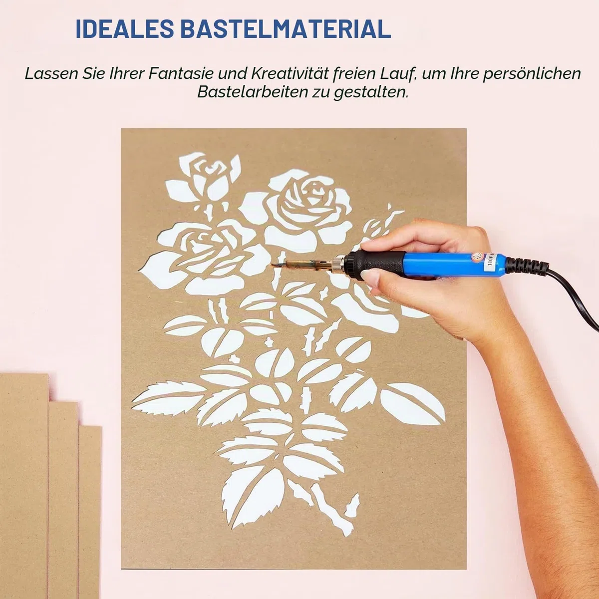 Acidea MDF-Holzplatte für Basteln, A3-2 mm dicke MDF-Platten, 42 x 30 cm, mitteldichte Faserplatte, unbehandeltes Holz, Masonitplatte, leere Hartfaserplatten, Spanplatten für Heimwerker, Malerei