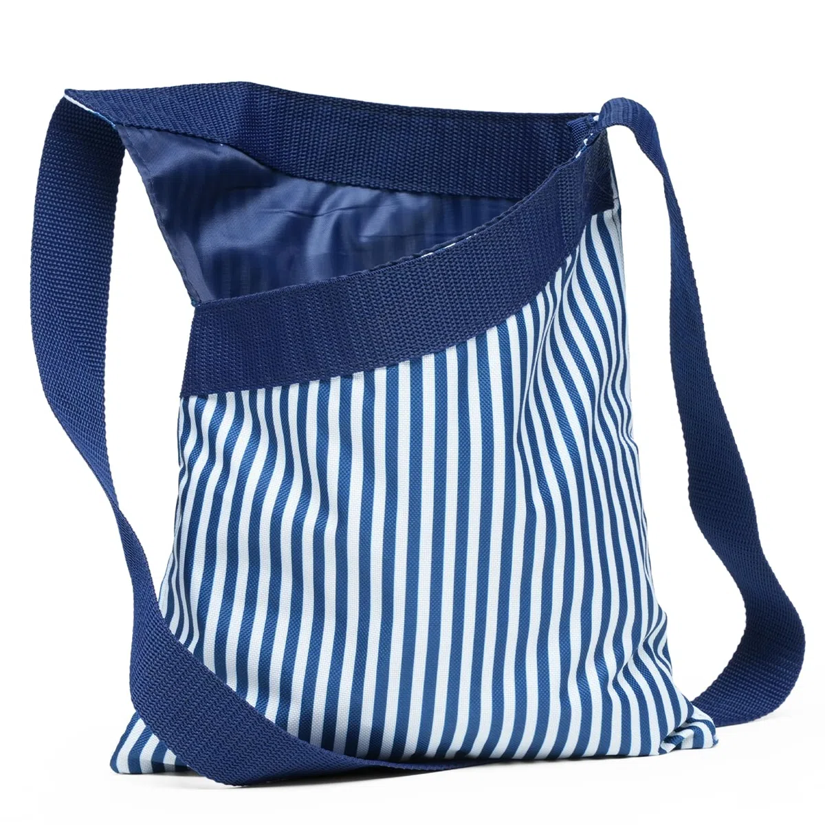Wäscheklammerbeutel, wasserdicht, für Wäscheleine mit Schultergurt, starkes Tuch, Punktemuster, hält 60 Wäscheklammern, Blau gestreift, Gestreift