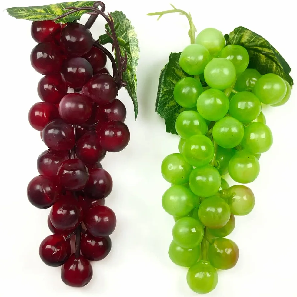 Künstliche Früchte-Pack,gefälschte Mischungsfrüchte für Wohnkultur,Simulations-Obst-Set,Party-Weihnachtsdekoration,Faux-Obst-Modell für Fotoshooting,künstliche Apfel-Birnen Trauben(6Arten,8Stück)