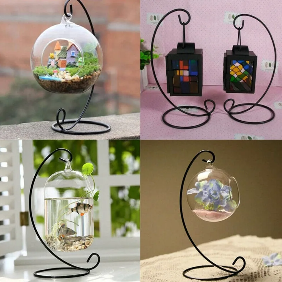 Ornament Ausstellungsstand Halter Glaskugel 10 Stück Ornament Ständer Hängende Glasball Präsentations Ständer Metall Halter Eisen Haken Halters Rack für Hochzeit Handwerk Weihnachten Dekor