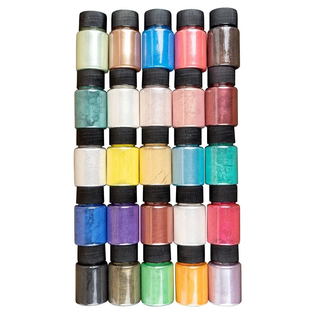 Ideen mit Herz Mica-Pulver | Pigmente mit Perlmutt-Effekt | Resin Farbe | 25 Stück | je 10 g | ideal zum Mischen mit Epoxidharz, als Seifenfarbe, Kerzen selber machen