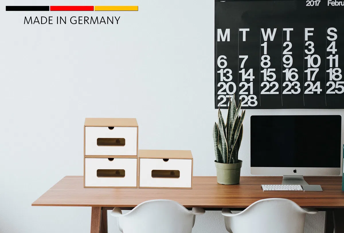 BigDean 10er Boxen-Set mit Sichtfenster & Schublade - Pappkarton aus Kraftpapier - Schuhbox Spielzeug-Box Aufbewahrung für Zubehör & Accessoires