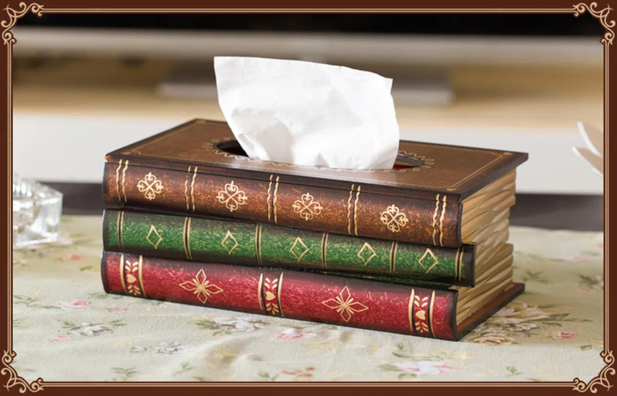 Tebery Tücherbox aus Holz, Breite 16.5cm, Taschentuchbox für handelsübliche Taschentücher, Kosmetiktücher Tissue Box für Esszimmer Badezimmer Schlafzimmer Büro