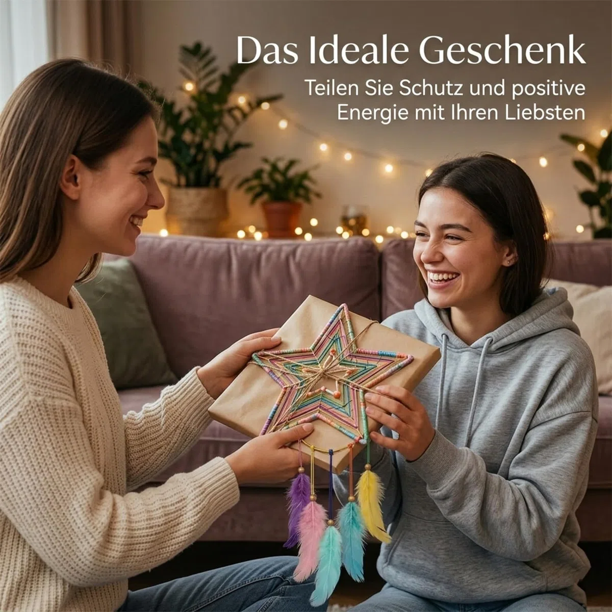 16-teiliges Traumfänger Bastelset, Schwarze Traumfänger-Ringe mit 24 bunten Garnen, 100m Baumwollschnur, 50 Macaron-Federn, Ideal für DIY-Projekte und Geschenke