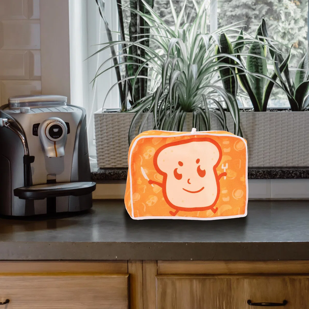 BESPORTBLE Toaster Schutzhülle mit Cartoon Lebensmittelmotiv Faltbare und Waschbare Abdeckhaube für Kleine Küchengeräte Schützt vor Schmutz und Spritzern Geeignet für Küche und Haushalt