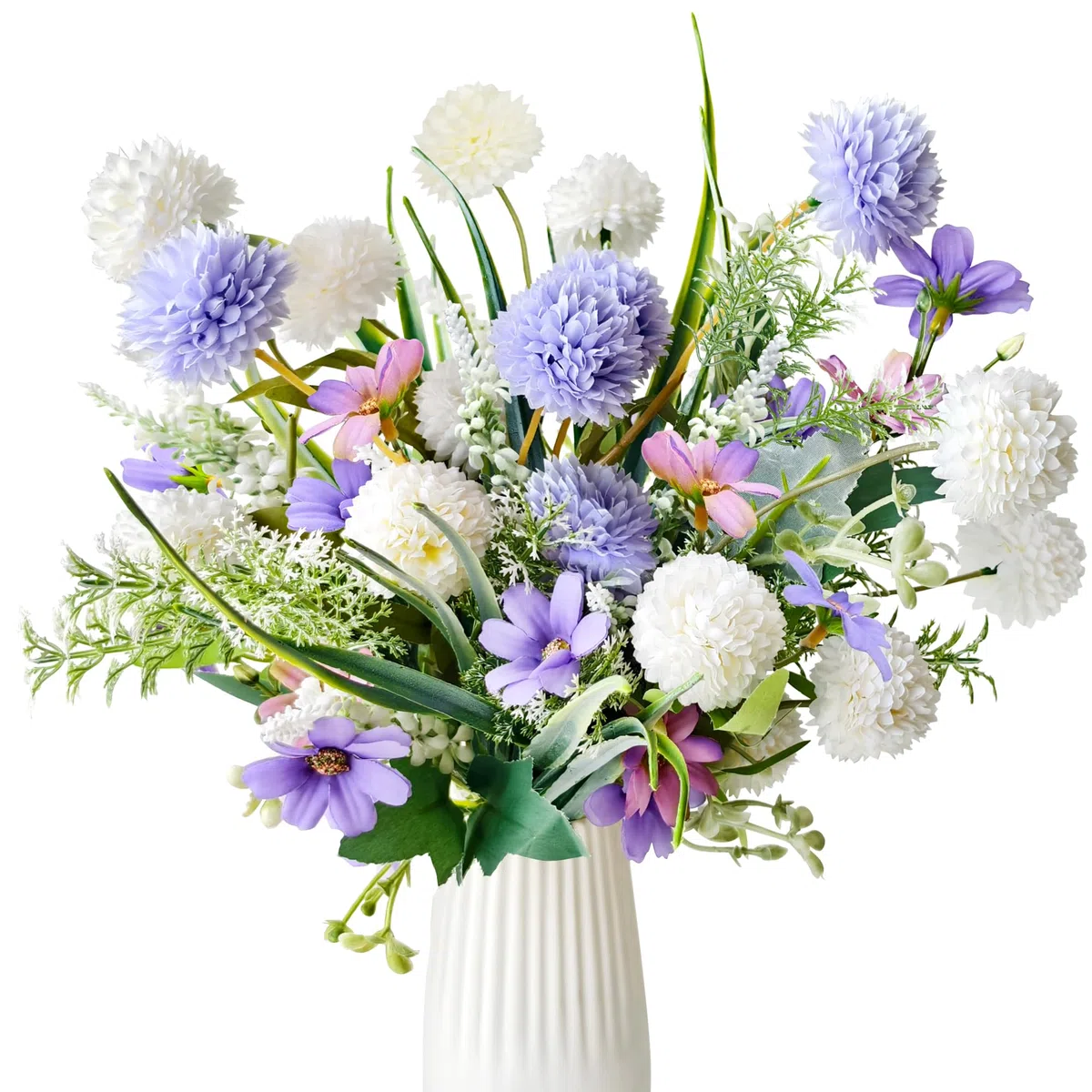 YMIFEEY Kunstblumen wie Echt Künstliche Blumen Frühling Wildblume Blumenstrauß Künstlich Seidenblumen Fake Blumen Pflanzen Zweige Deko Artificial Flowers für Zimmer Tisch Draußen, Als Geschenk (Lila)