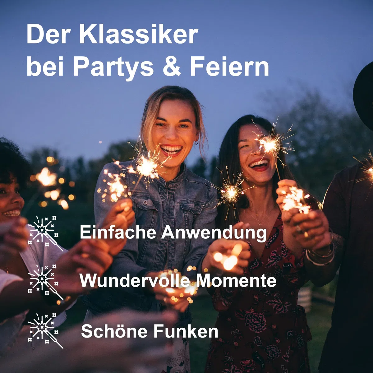 h2i Wunderkerzen | 100 Stück | 28 cm | Brenndauer ca. 60 Sek | Geburtstagskerzen Sprühkerze Spritzkerze Sternenspritzer und Funkenzauber für Party Hochzeit Silvester Geburtstag | Kat F1