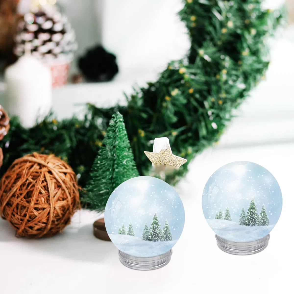 4 Stück Schneekugel Klare Zum Basteln DIY Liefert Kunsthandwerk Zur Herstellung Von Weihnachtsversorgung Prop Transparent Aluminium