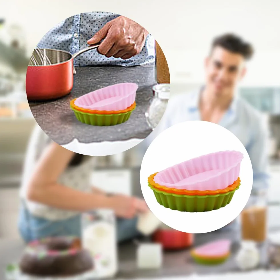 12-teilige Silikon-Kuchenform, 11 cm, antihaftbeschichtet, für Törtchen, Mini-Törtchen und Quiches